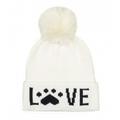 Hatphile Soft Knit Hat Beanie Toque Faux Fur Pom Large, Love White Hat White Pom