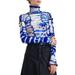 ZIYIXIN Women's Fall Shirt, Dye Printed Top, Retro Party Clothes High Neck Mask Warm Long Sleeve Wrapped Pullover