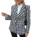 Womens Tweed Jackets 2020 Fashion Office Ladies Black Fringed Tweed Coats Autumn Vintage Thick Plaid Coats