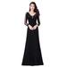 Ever-Pretty Womens Plus Size Fitted Evening Dresses for Women 07394 Black US20