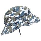 MG Camouflage Ripstop Floppy/Bucket Summer Hat W/Snap Up Sides & Chin Strap - Blue Camo Large