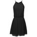 FashionOutfit Women's High Neck Pleated Dress w/ Waistband