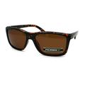 Mens Polarized Mod Minimal Rectangular Sport Plastic Sunglasses Tortoise Brown