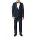 Adam Baker Men's 9-3403 Slim Fit One Button Satin Shawl Collar Tuxedo Suit - Navy - 38 Short