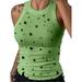 Women Star Print Tank Tops Summer Sleeveless Casual Tops Crew Neck T-shirt Racerback Tunic Tops Blouse