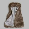 MIARHB Outwear New Women Coat Women's Wool Vest Faux Fur Vest Stand Collar Faux Fur Coat Vest Jacket