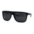 Kush Flat Top Horn Rim Thin Plastic Gangster Sunglasses Matte Black Green