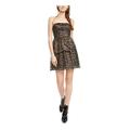 AIDAN MATTOX Womens Black Sequined Sleeveless Strapless Micro Mini A-Line Party Dress Size 10