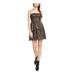 AIDAN MATTOX Womens Black Sequined Sleeveless Strapless Micro Mini A-Line Party Dress Size 10