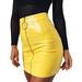 Women Zipper Round Button Skirt Fashion Ladies Casual High Waist A-Line Bodycon Pencil Mini Short Skirt