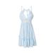 New Women's Backless Dress Elegant Dress Summer Sexy Hollow Out Lace Short Dresses Solid Color V Neck Suspender Dress