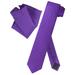 Vesuvio Napoli Skinny NeckTie Purple Vertical Stripes 2.5" Neck Tie Handkerchief