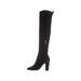 DKNY Womens Sloane Leather Almond Toe Over Knee Fashion Boots
