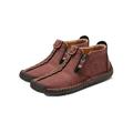 Audeban Mens Slip Ons Leather Driving Boating Moccasins Casual Loafers Shoe Zipper Boots Size 6.5-12.5