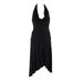 Laundry By Shelli Segal Womens Black Drape-Neck Hi-Lo Halter Dress 2