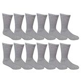 Yacht & Smith 12 Pairs of Youth Girl Socks, Girls Crew Socks, Girls Athletic Socks (6-8, Navy)