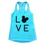 Funny Disney Trip Flowy Tank Top - Vacation Gym Shirt â€œLove Disneyâ€� Funny Threadz Large, Cancun Blue