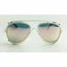 Isidora Carlina Aviator Metal Temple Square Resin Women Men Large Sunglasses - Pink Lens, Gold Frame