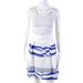 Farrington Womens Side Zip Knee Length A Line Skirt White Blue Striped IT 46