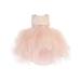 Baby Girls Blush Lace Bodice Beaded Sash Hi-Low Flower Girl Dress
