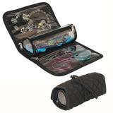 Rollup Jewerlry Organizer Quilted, Removable Tube 2 Pockets Ideal for Travel FREE Eyeglass Pouch