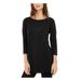 ALFANI Womens Black 3/4 Sleeve Jewel Neck Tunic Top Size XL