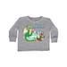 Inktastic Reading is Magical Dragon Green Dragon with Book Toddler Long Sleeve T-Shirt Unisex Athletic Heather 2T