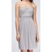 Adrianna Papell NEW Silver Women Size 12 Embellished Tulle Sheath Dress