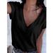 Women's T Shirt Casual Tee Shirts V-neck Tshirt Pus Size Short Sleeve T-shirt