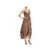 Fame And Partners Womens Animal Print Ruffled Wrap Dress