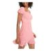 B DARLIN Womens Pink Cap Sleeve Square Neck Short A-Line Evening Dress Size 7\8