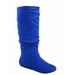 Data-1 Women's Fashion Slip On Pull Up Slouch Comfort Casual Flat Heel Mid Calf Round Toe Boots