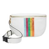 Betsey Johnson Rainbow Lines Fanny Pack Belt Bag, White