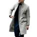 INCERUN Men's Long Sleeve Wool Blend Double Breasted Formal Casual Jackets Coats