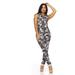 VIP JEANS VIP JEANS Skinny Sleeveless Bodycon Denim Jumpsuit Full Body Grey Camo Juniors Size Plus Size 20W