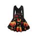 Sexy Dance Women Retro Flared Dress Halloween Pumpkin Printed Dress Ladies Long Sleeve Party Swing Dresses