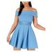 B. Darlin Womens Juniors Off-The-Shoulder Fit & Flare Party Dress