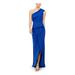 VINCE CAMUTO Womens Blue Slitted Solid Sleeveless Asymmetrical Neckline Full-Length Body Con Formal Dress Size 2