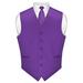 Men's Dress Vest & Skinny NeckTie Solid Purple Indigo Color 2.5" Neck Tie Set