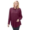 Woman Within Women's Plus Size Classic Long-Sleeve Denim Shirt