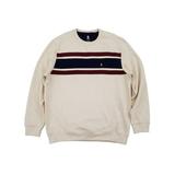 Izod Mens Beige Long Sleeve Fleece Crewneck Sweatshirt