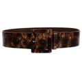 2 1/2" Two Tone Faux Alligator High Waist Patent Square Leather Belt