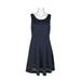 Spense Scoop Neck Sleeveless Zipper Side Solid Scuba Dress-MARINE