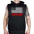 Men's Taekwondo American Flag TV7 Sleeveless Vest Hoodie Large Black