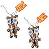 Puff Planet Button-Eyed Stitch Doll Charm with Keychain and Lanyard Clip- "Nutley", Little Creature Who Will Be Your Pal, Cool Kids Keychain, Kids Charm, Small Gift, Cheap Fun. - Lot of 2