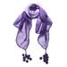 Exotic Hand Made Embroidery Wool and Silk Purple Scarf