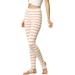 Allegra K Women's Stripes Elastic Waistband Stirrup Leggings