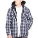 Flannel Hooded Jackets For Mens Zip Up Plaid Heavy Quilted Shirts