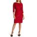 Tahari ASL Women's Long Sleeve Side Ruch Dress