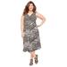 Catherines Women's Plus Size Moonlight Medallion Twist Fit & Flare Dress